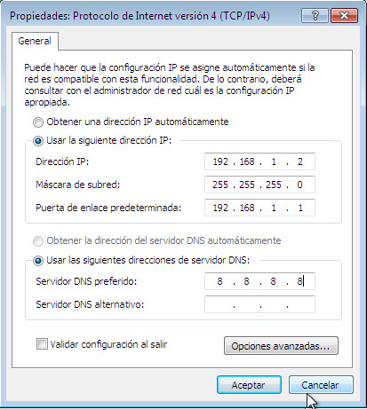 configurar Tcpip con Windows7